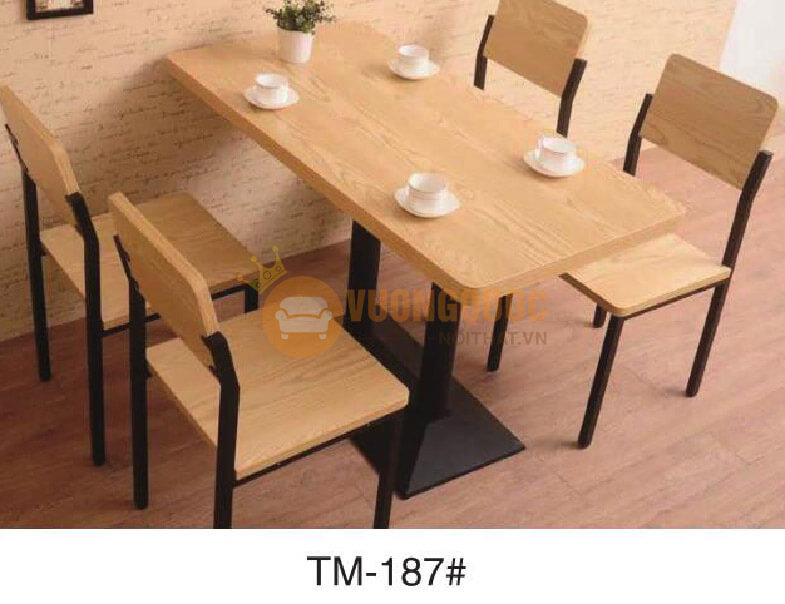Bộ bàn ghế quán cafe trà sữa HOY TM187-1